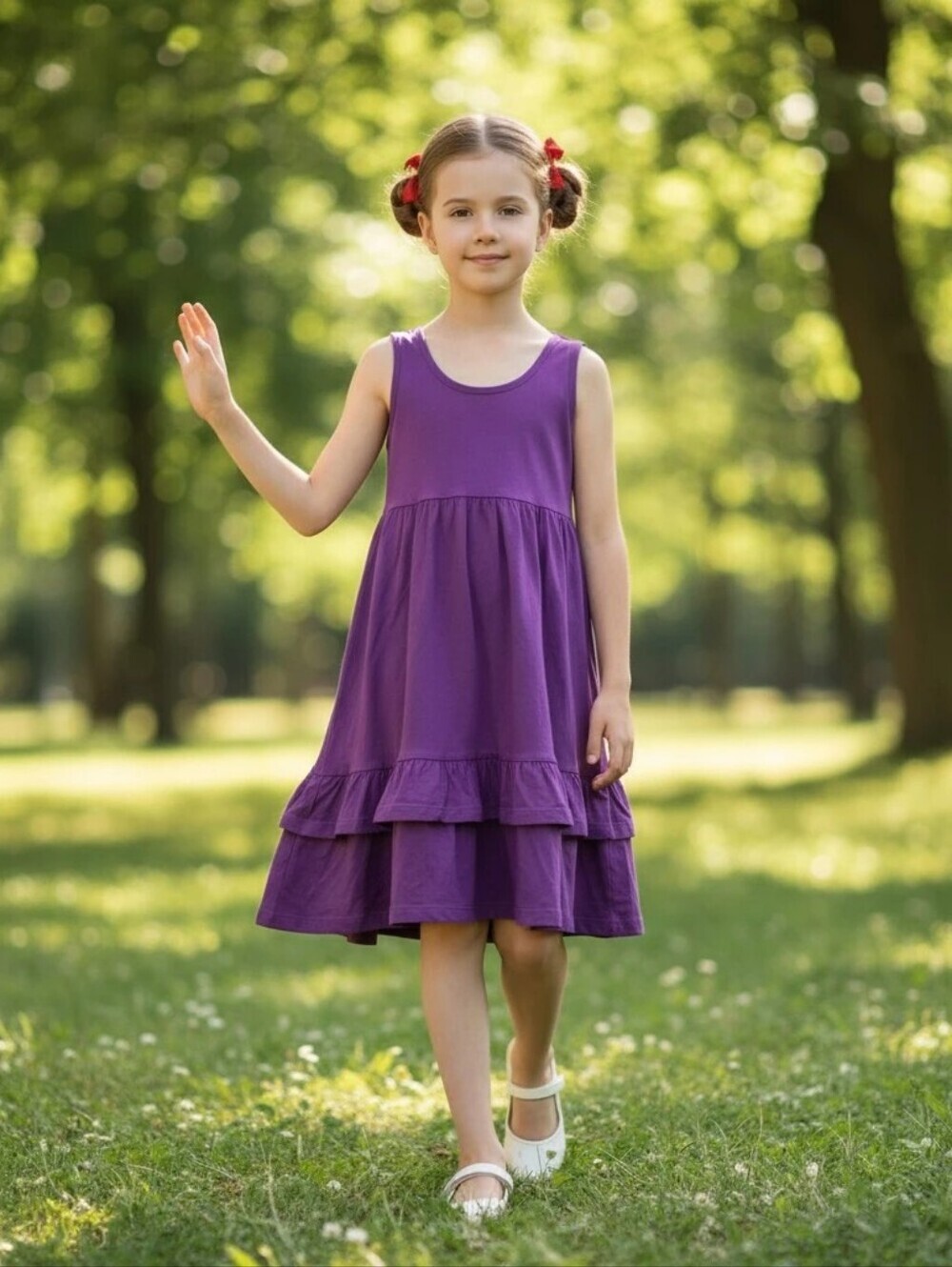 OLD NAVY Purple Casual Dress With Ruffles
